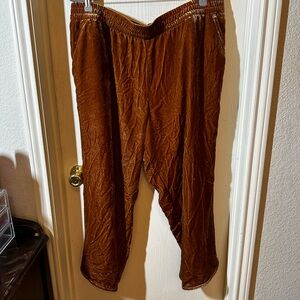 Madewell Velvet dark gold jogger pants XXL